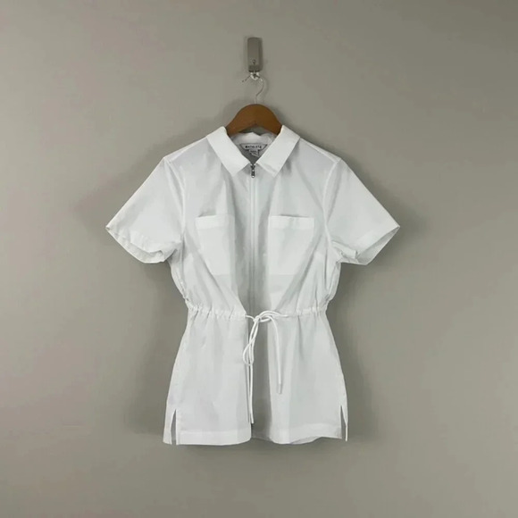 Athleta Tops - Athleta Advantage Cinch Zip Front Top in White Size Medium